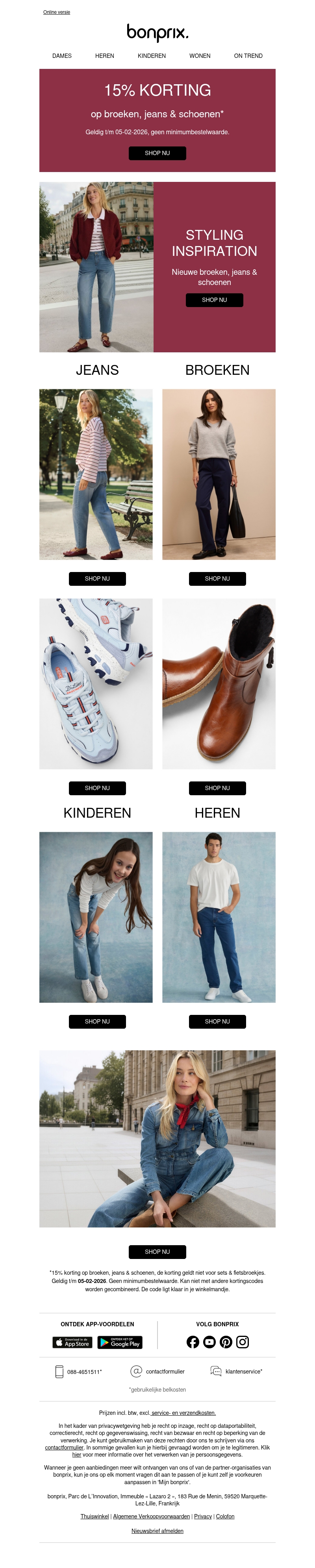 15% korting op broeken, jeans & schoenen ❤️ 15% korting op broeken, jeans & schoenen ❤️