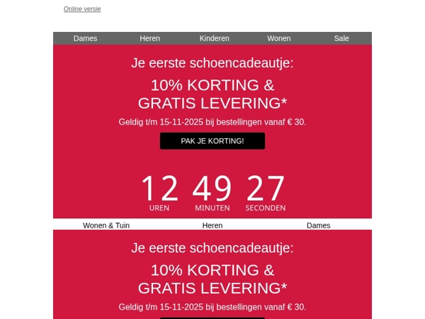 Je eerste schoencadeautje: -10% & gratis levering