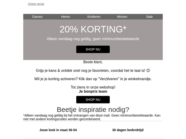 ⏰ Laatste kans: pak alleen vandaag nog 20% korting! ⏰