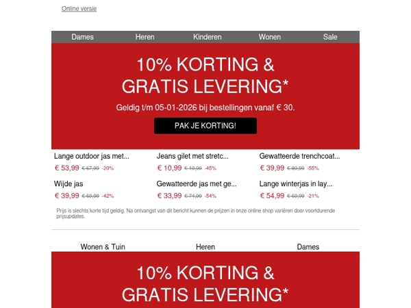 Nog maar heel even: 10% korting & gratis levering
