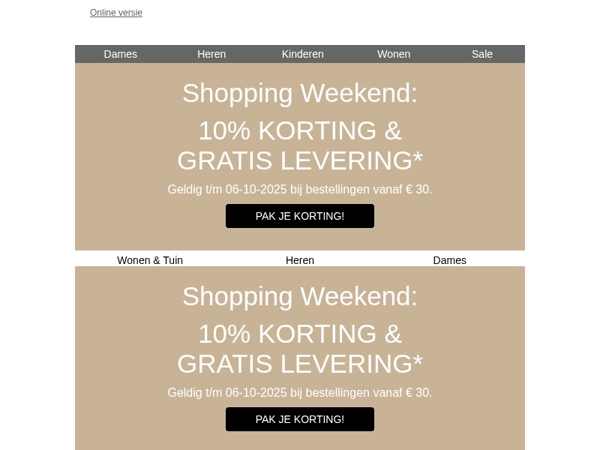 SHOPPING Weekend eindigt vandaag