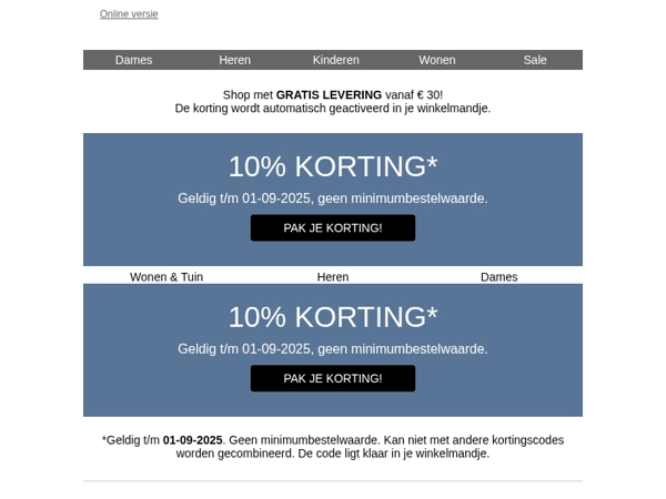 Jouw korting: 10% op alles!