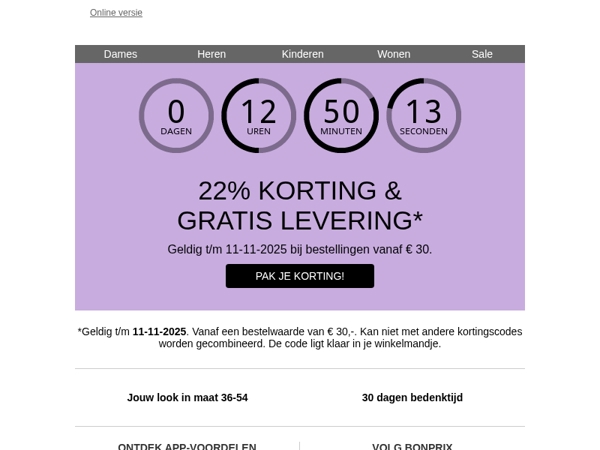 Alleen vandaag: 22% korting op ALLES ⏳
