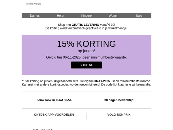 15% korting op jurken 💜