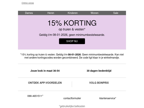 Nieuw voor jou: 15% korting ✨