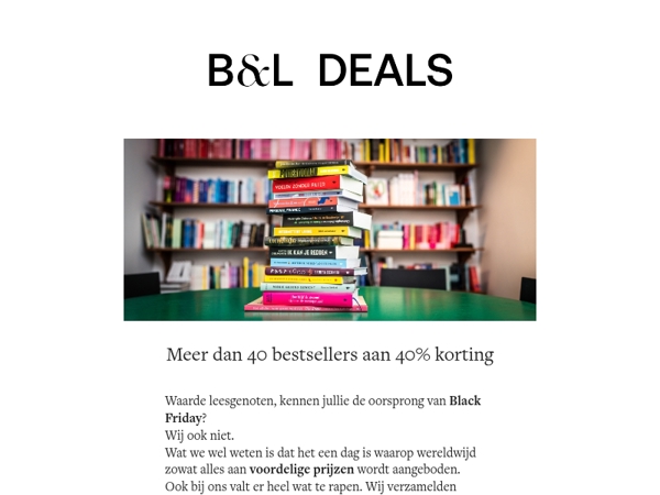 Black Friday: 40 bestsellers, 40% korting! 📚