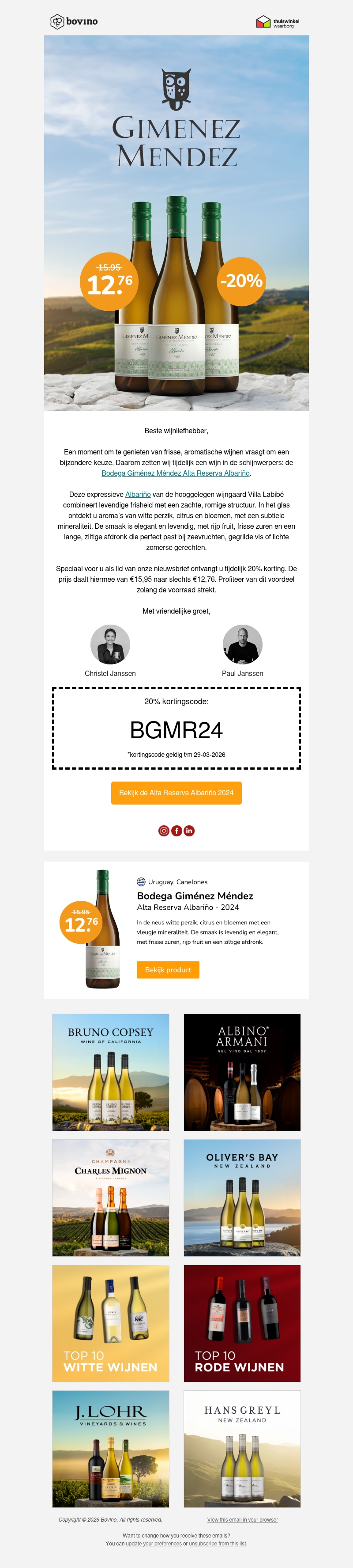 🇺🇾 Ontvang nu 20% korting op Giménez Méndez Alta Reserva Albariño 🇺🇾 Ontvang nu 20% korting op Giménez Méndez Alta Reserva Albariño