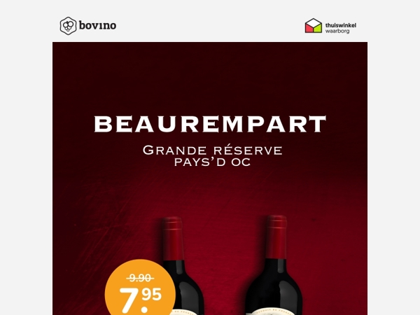 🍷Mis het niet: Beaurempart Rouge voor €7,95 per fles.