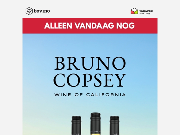 🇺🇸 Laatste dag Bruno Copsey California Chardonnay voor €9,60!