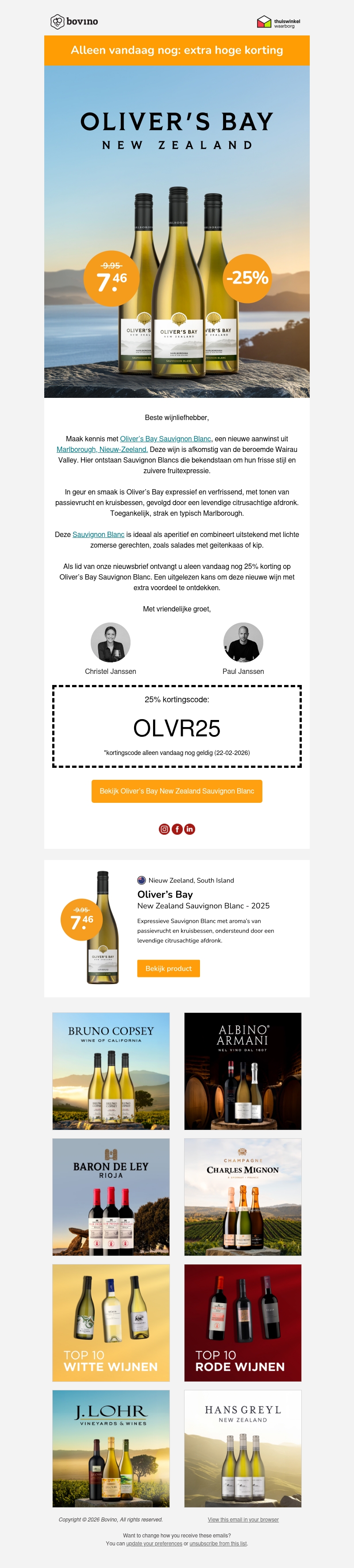 🇳🇿 Alleen vandaag nog: Oliver's Bay Sauvignon Blanc voor 7,46 per fles! 🇳🇿 Alleen vandaag nog: Oliver's Bay Sauvignon Blanc voor 7,46 per fles!