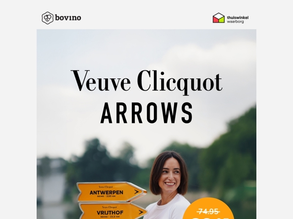 🎨 Laatste dag Veuve Clicquot Arrow met €5 korting.