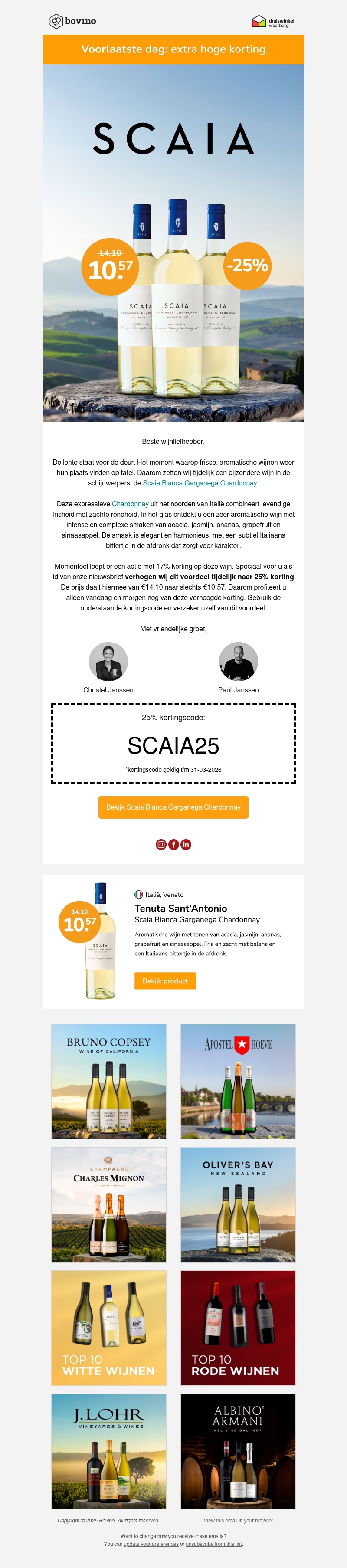🇮🇹 Voorlaatste dag: 25% korting op Scaia Bianca Chardonnay 🇮🇹 Voorlaatste dag: 25% korting op Scaia Bianca Chardonnay