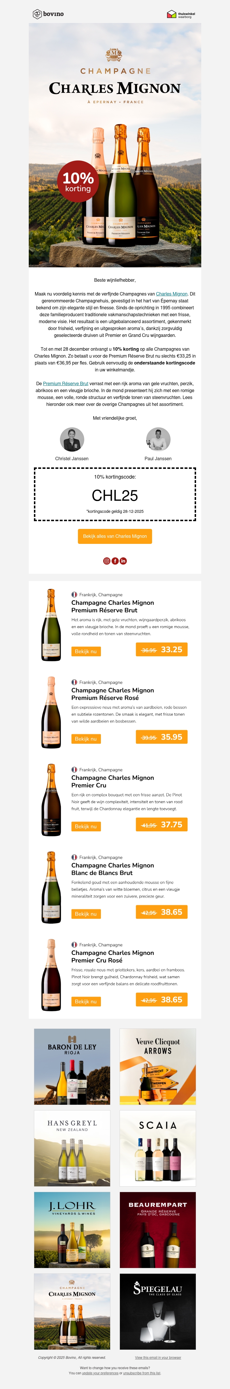 🍾 Charles Mignon Champagne nu met 10% voordeel! 🍾 Charles Mignon Champagne nu met 10% voordeel!