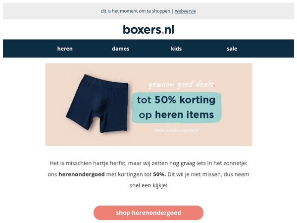 tot 50% korting op herenboxers 💥