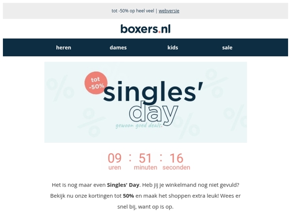 last call: Singles' day korting! 📣