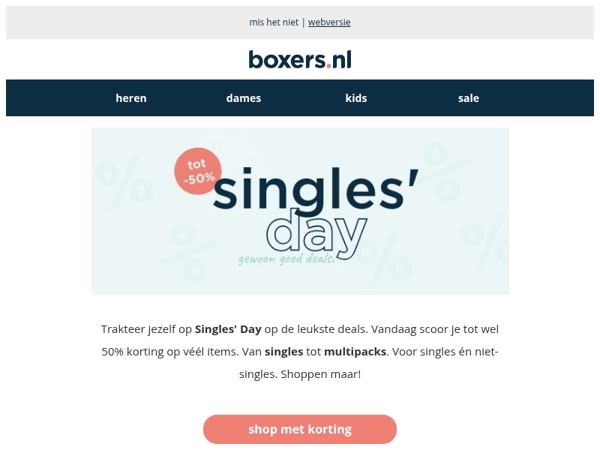 🚨 SINGLES' DAY: tot 50% korting