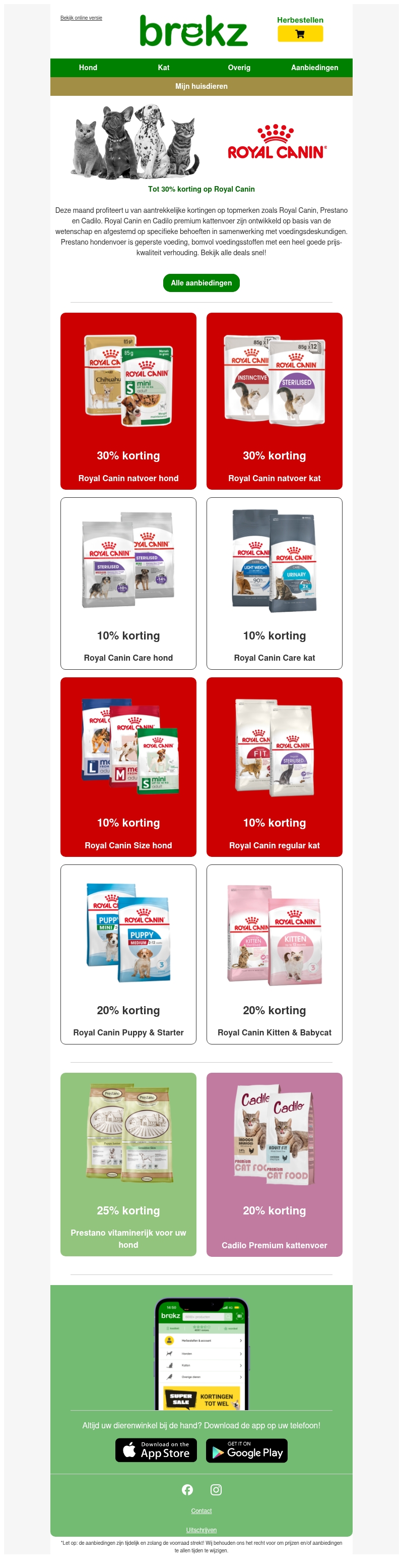 Tot 30% korting op Royal Canin Tot 30% korting op Royal Canin