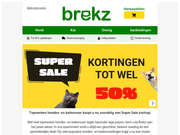 Super Sale korting op honden- en kattenvoertoppers