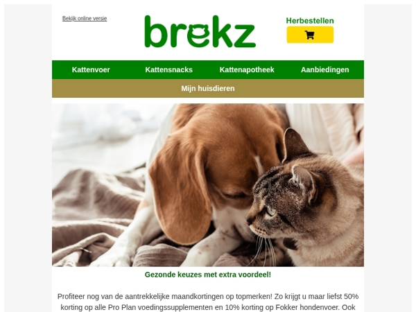 Tot 50% korting op voer, voedingssupplementen & meer!