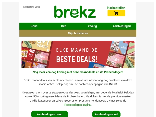 Maanddeals september: nog maar één dag korting!