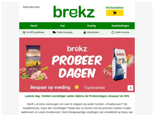 Laatste dag: Tot wel 35% korting tijdens de Probeerdagen