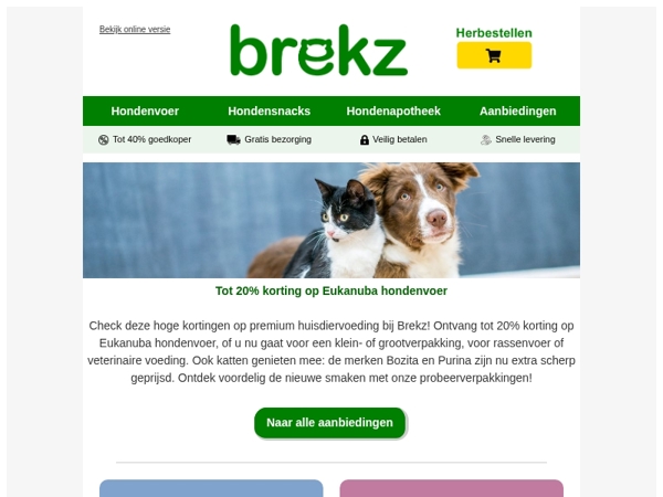Tot 20% korting op Eukanuba hondenvoer