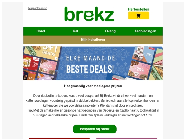 Topmerken honden- en kattenvoer tegen lage prijzen