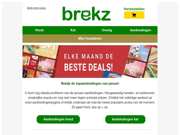 Herinnering: topaanbiedingen januari