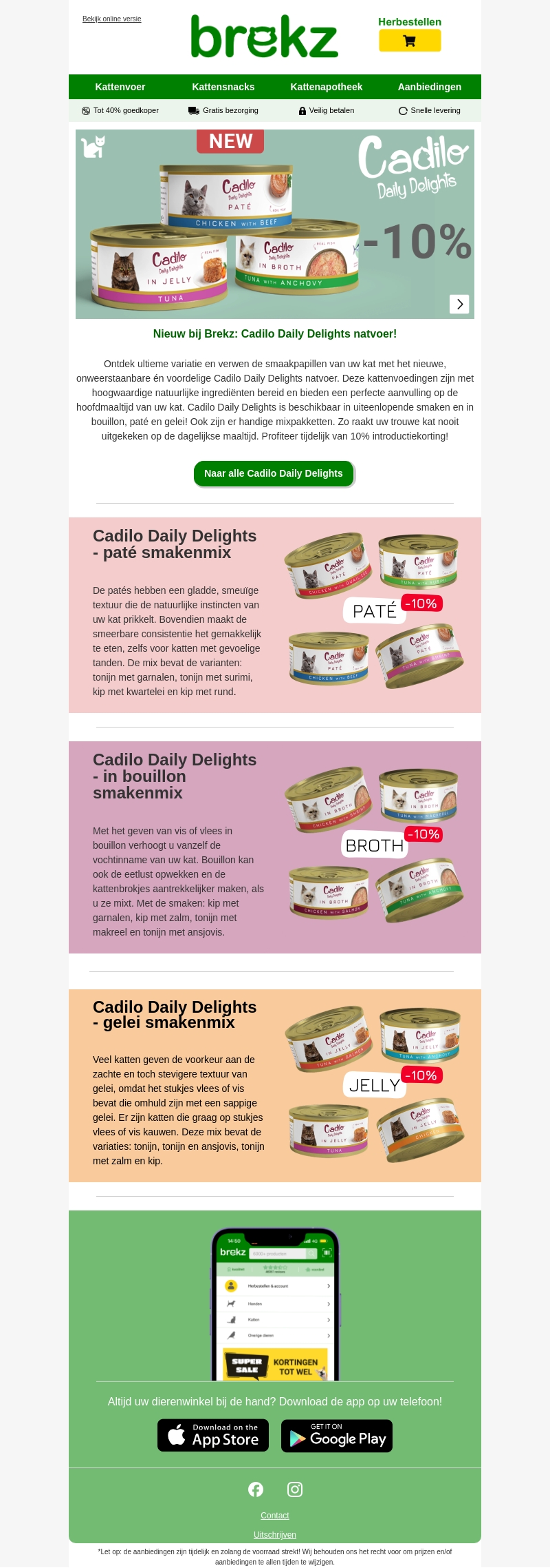 NIEUW: Cadilo Daily Delights natvoer voor uw kat NIEUW: Cadilo Daily Delights natvoer voor uw kat