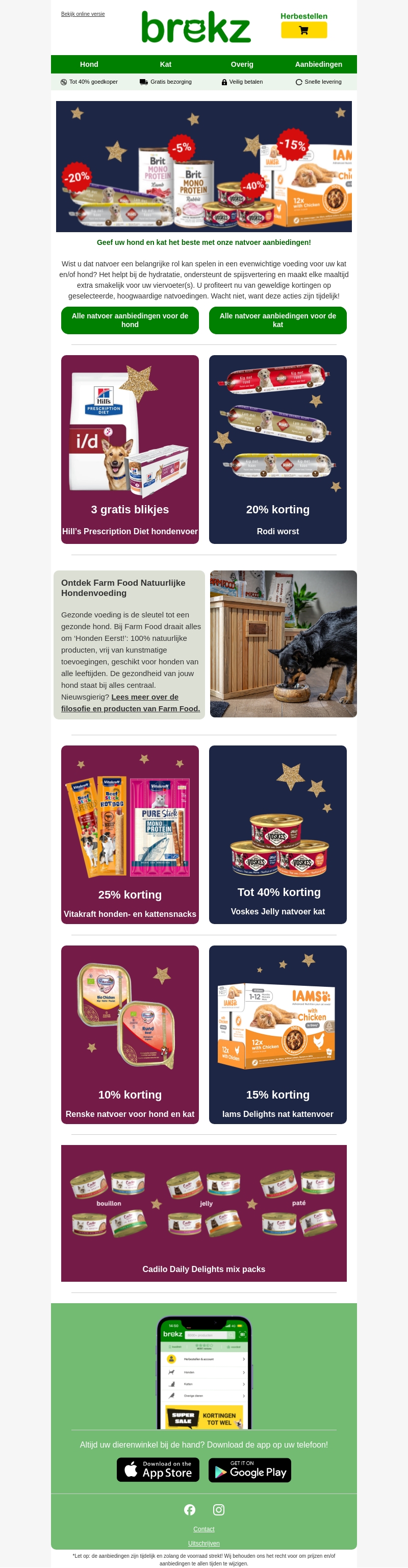 Tot 40% korting op natvoer voor hond of kat Tot 40% korting op natvoer voor hond of kat