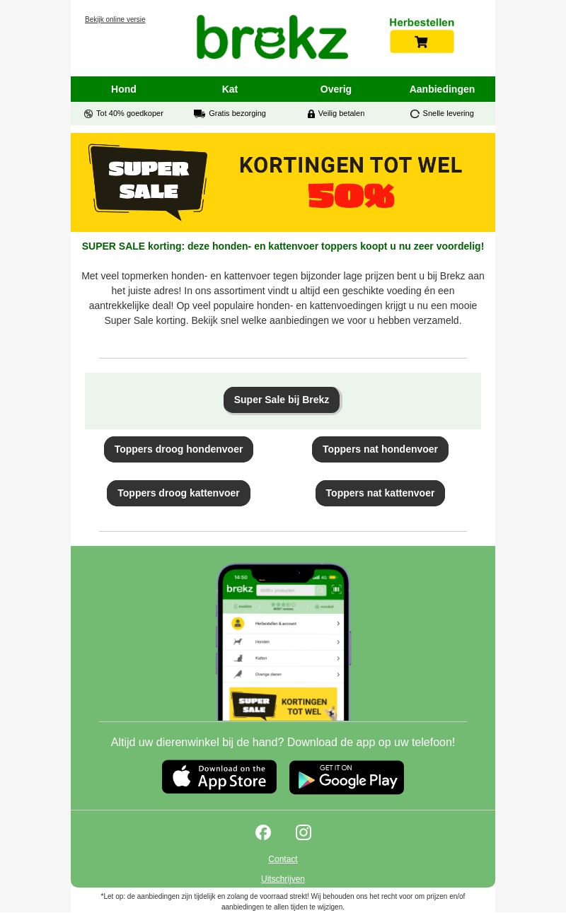 SUPER SALE korting op honden- en kattenvoertoppers SUPER SALE korting op honden- en kattenvoertoppers