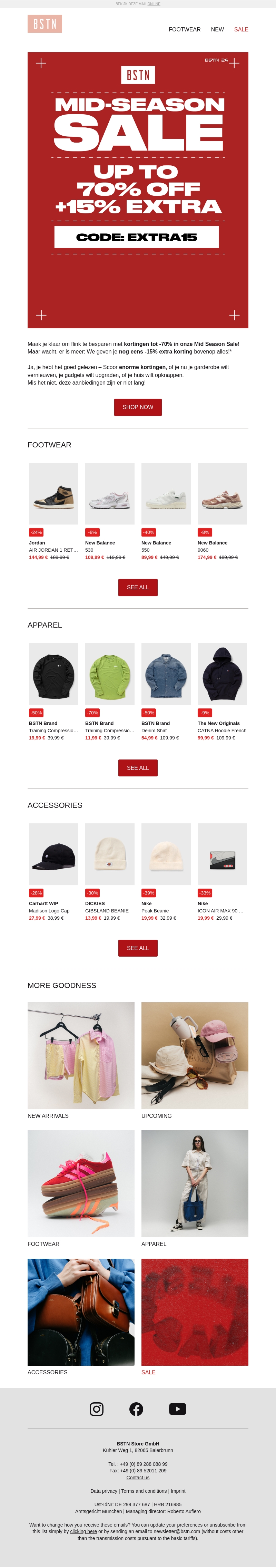 Extra 15% korting op de Mid Season Sale! 💸 Alleen voor een beperkte tijd! Extra 15% korting op de Mid Season Sale! 💸 Alleen voor een beperkte tijd!