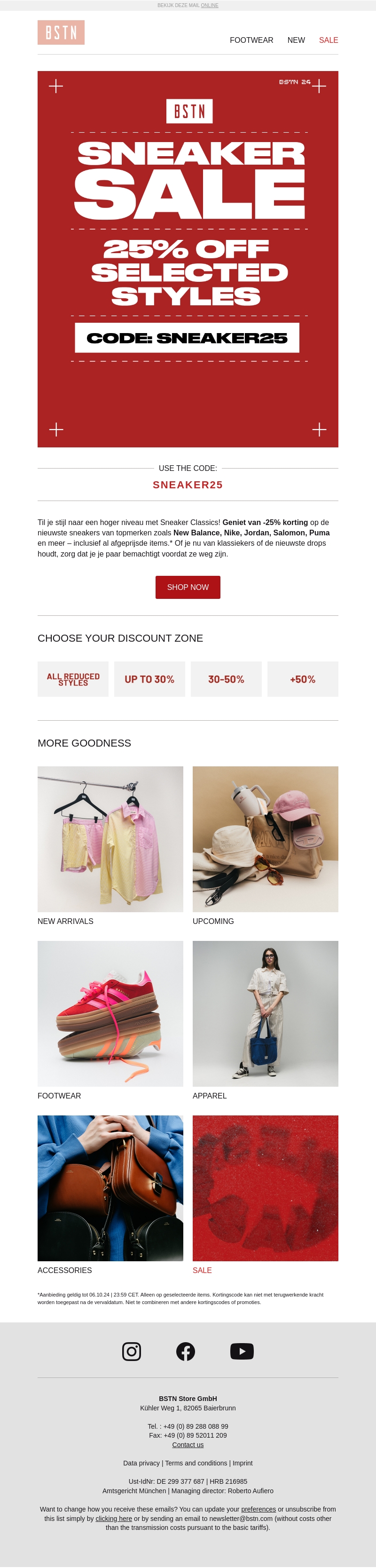 Geniet van -25% korting op sneakers! Kies jouw kortingszone 💸 Geniet van -25% korting op sneakers! Kies jouw kortingszone 💸