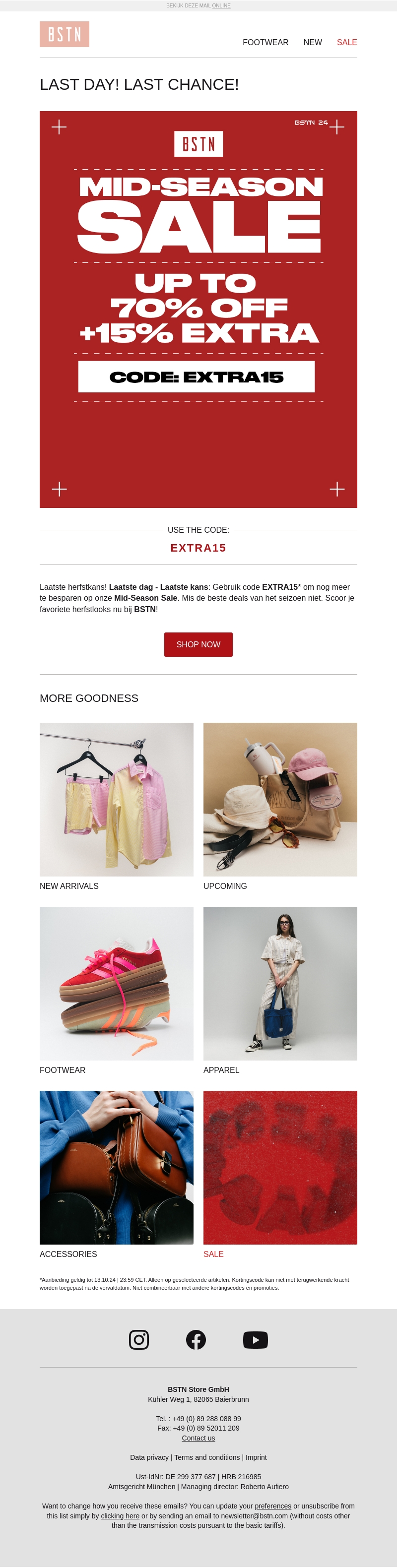 Laatste kans: Pak nu nog eens -15% extra korting op onze Mid-Season Sale! 💥 Laatste kans: Pak nu nog eens -15% extra korting op onze Mid-Season Sale! 💥