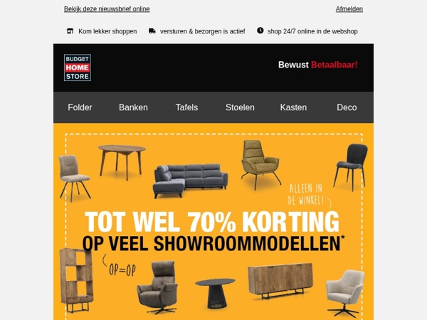 Tot wel 70% korting op showroommodellen ✨️
