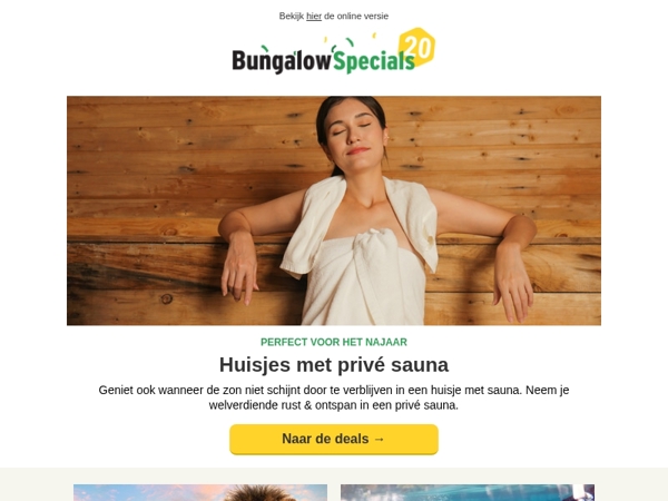 Kies een huisje met privé sauna