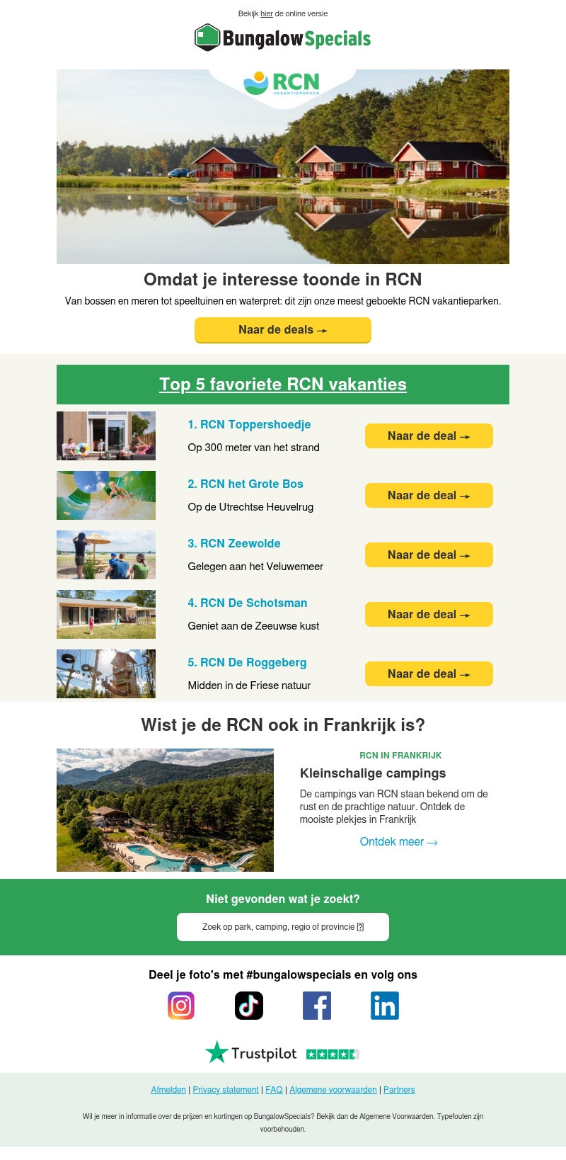 Ontdek de populairste RCN parken Ontdek de populairste RCN parken