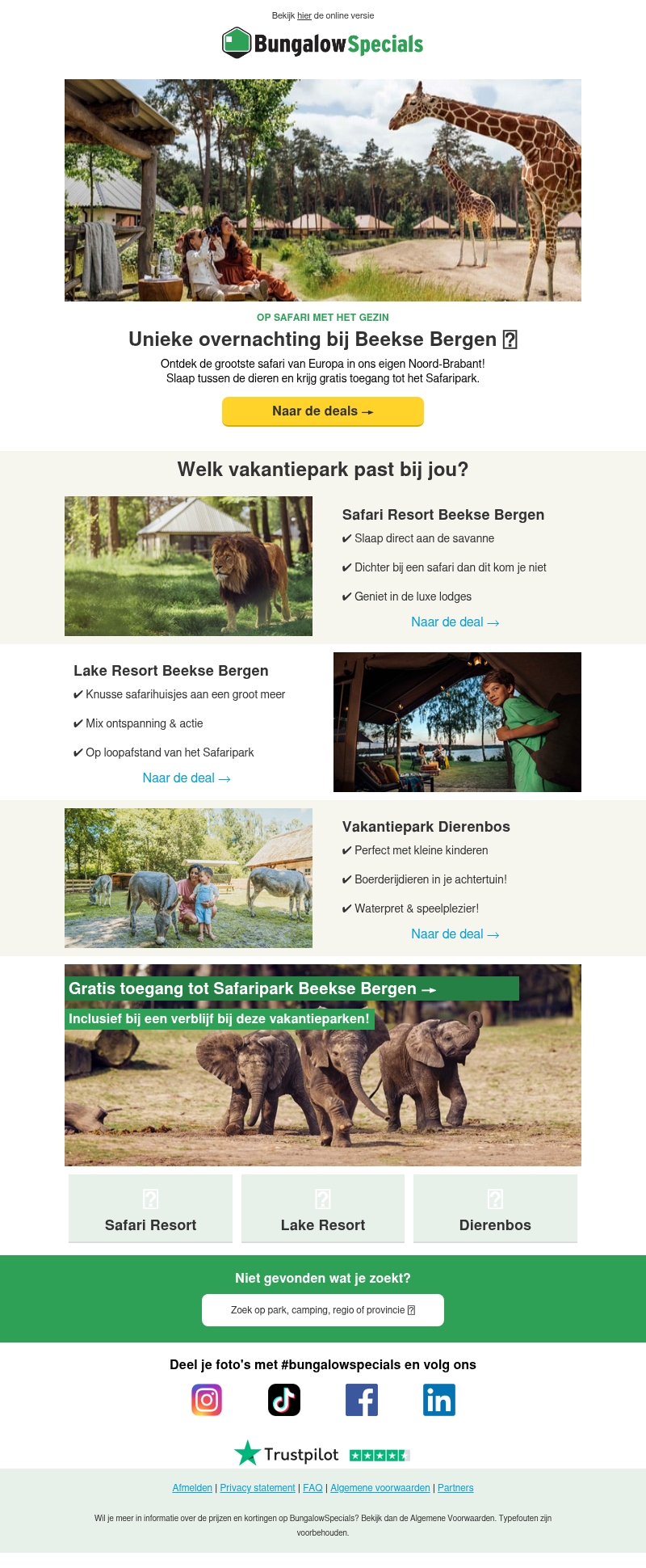Overnachting incl. toegang tot Beekse Bergen🦁 Overnachting incl. toegang tot Beekse Bergen🦁