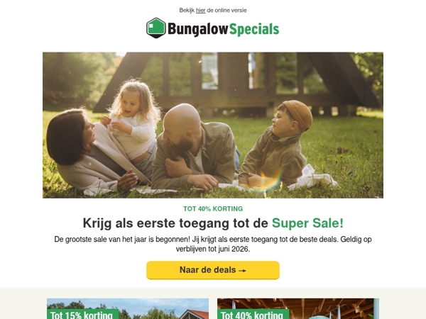 Super Sale: als eerste toegang 🔓 tot 40% korting