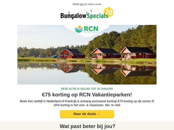 Nu 75 euro korting bij RCN