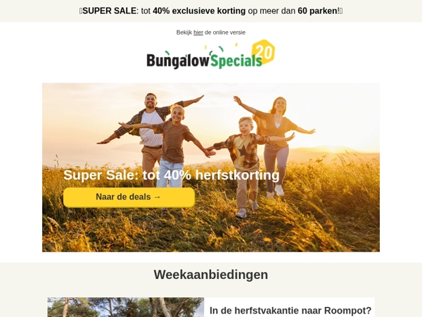 Jouw herst- of wintervakantie met 40% korting