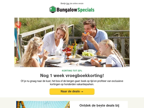 Vroegboekkorting: dit is je laatste kans!