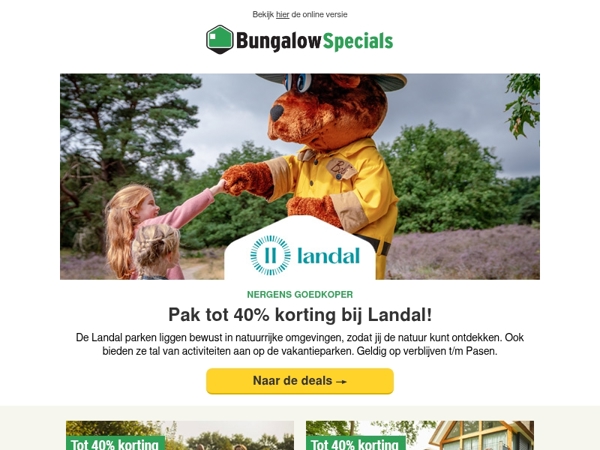 Exclusieve Landal deals: tot 40% korting!