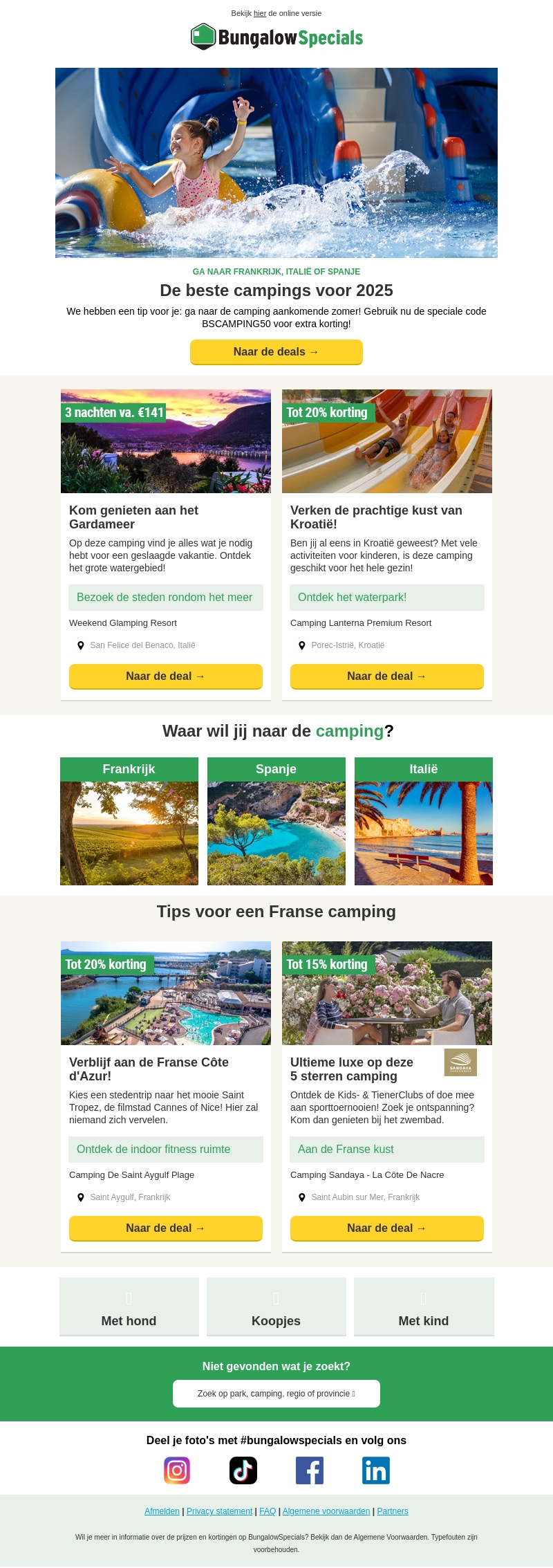 Kom kamperen met korting! Kom kamperen met korting!