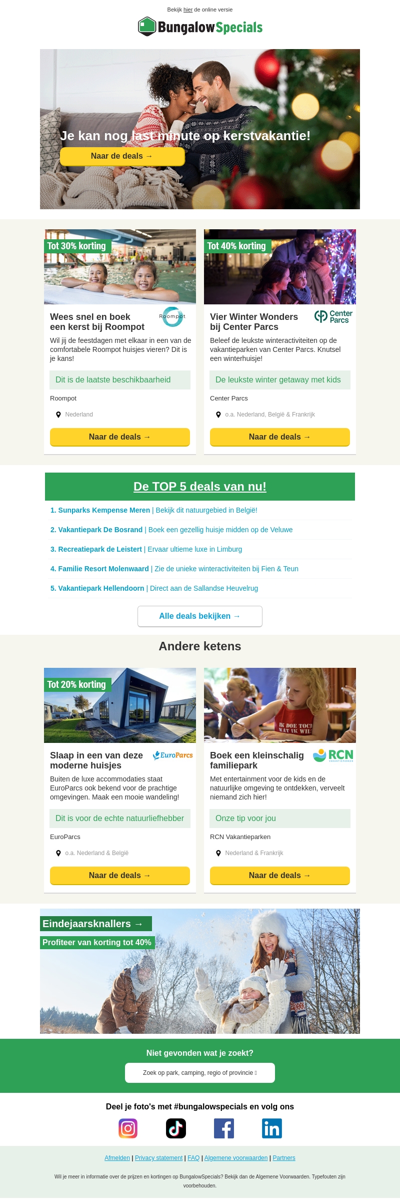 Last minutes Kerstvakantie VOL = VOL Last minutes Kerstvakantie VOL = VOL
