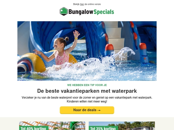 Ontdek de vakantieparken met waterparken🌊!