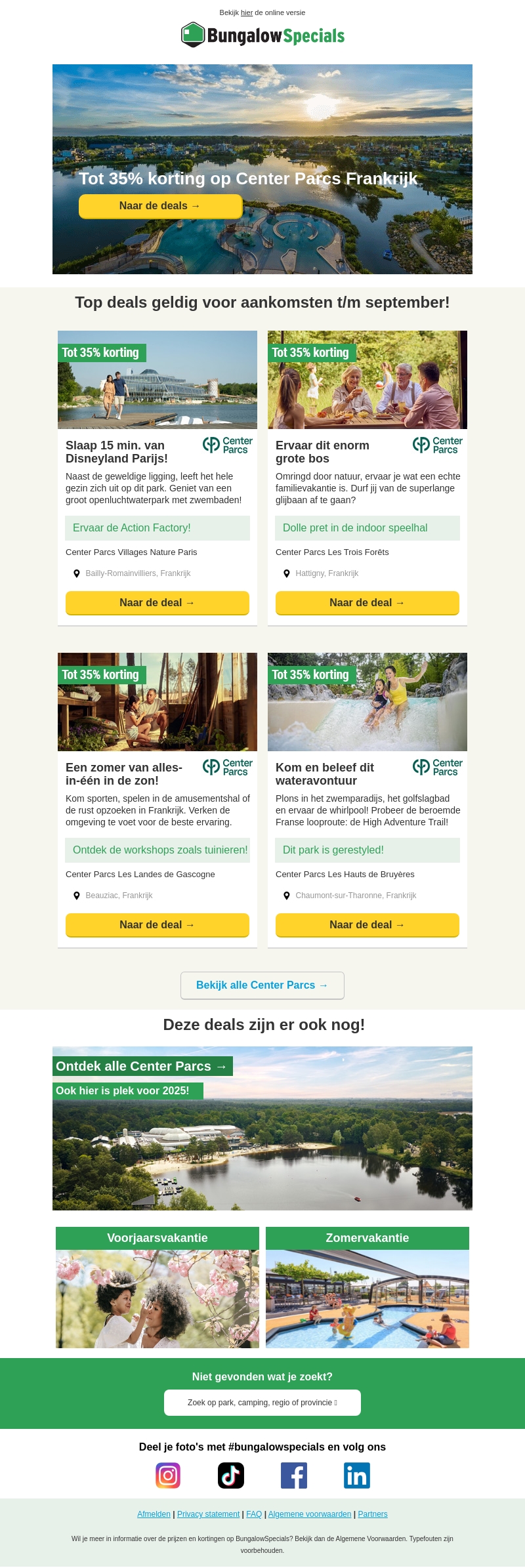 Tot 35% korting op een Franse Center Parcs in 2025! Tot 35% korting op een Franse Center Parcs in 2025!