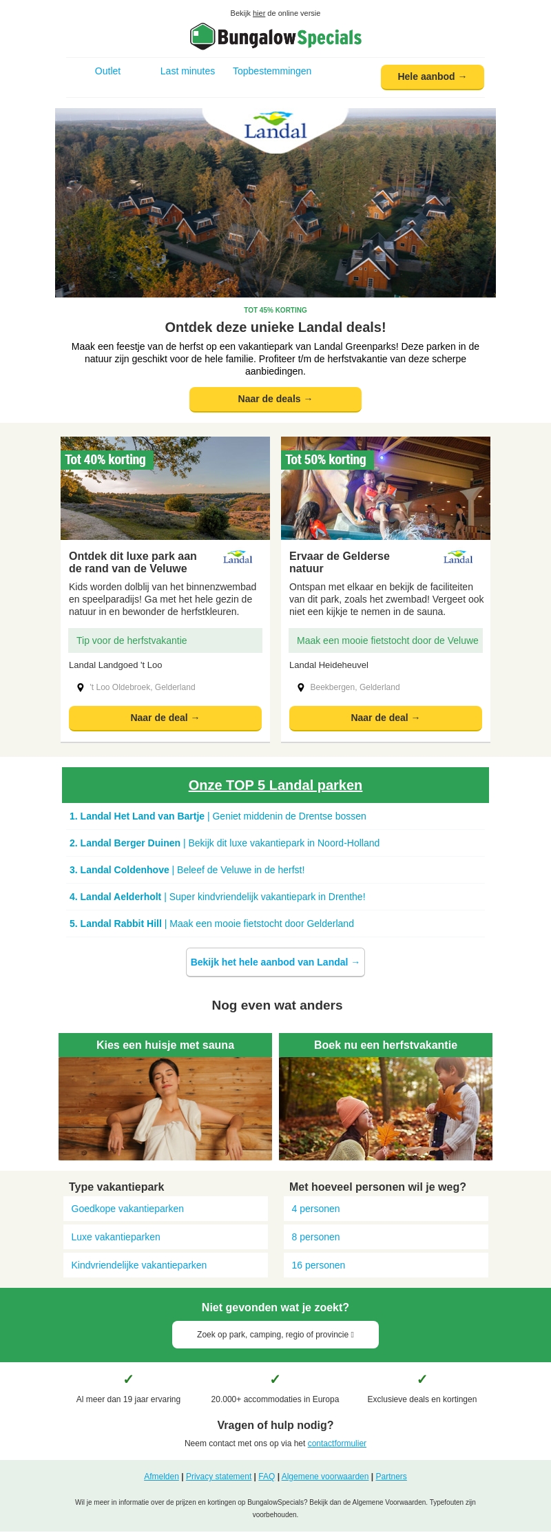 Unieke kortingen bij Landal! Unieke kortingen bij Landal!