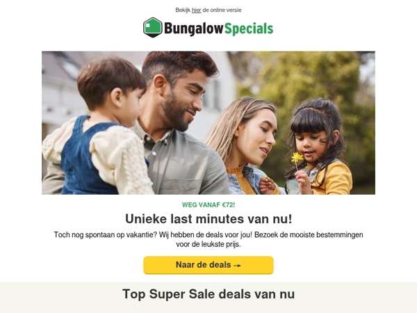 Last minute vakantie vanaf €72!