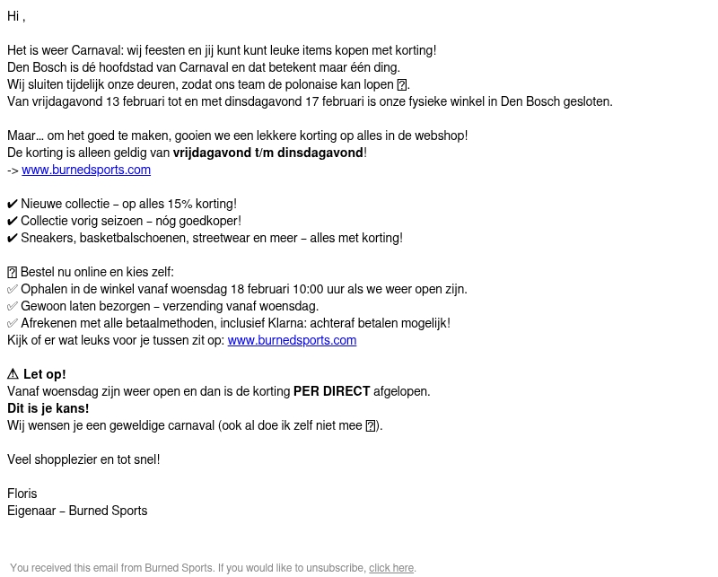 Korting tot -70% online; alleen tijdens Carnaval! Korting tot -70% online; alleen tijdens Carnaval!